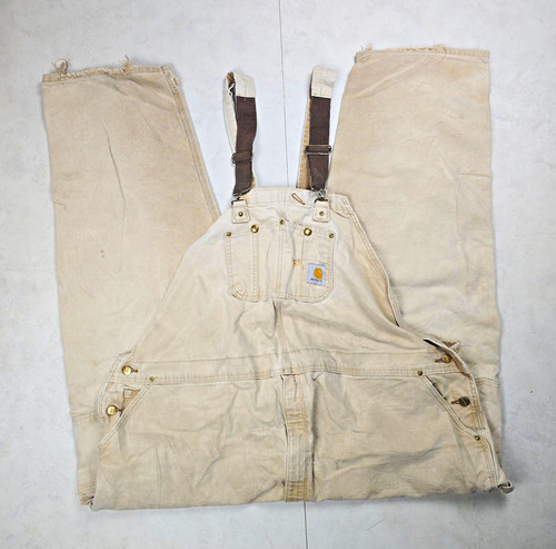 Carhartt beige bib overalls - bib,