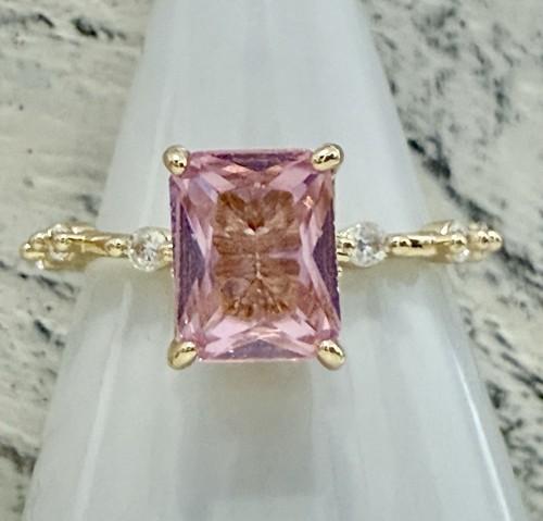 Pink sapphire ring - pink, size