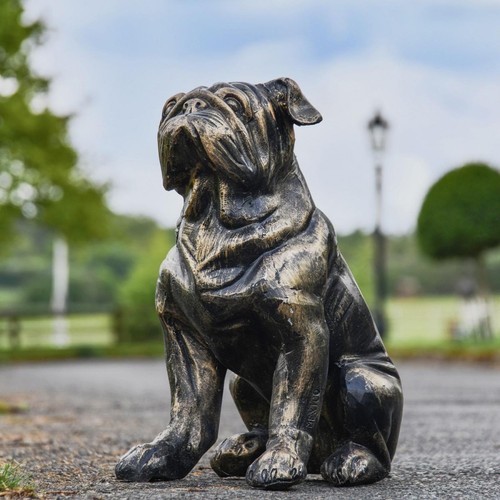 Realistic gold bulldog - gold,