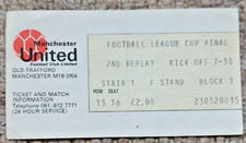 Aston Villa Everton 1977 League Cup Final 2nd Replay Ticket stub at Man United