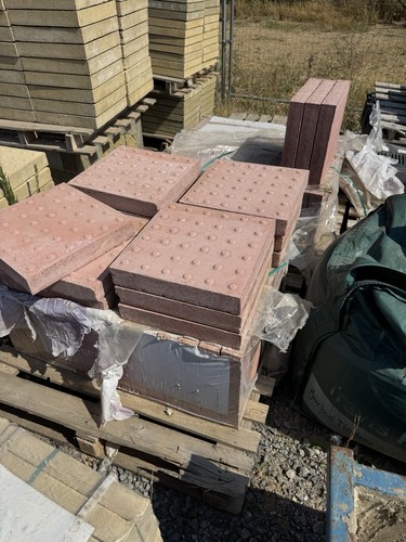 Red concrete square paver slab - red,