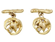 18Carat Yellow Gold 'Bird' Cufflinks - Antique Circa 1900