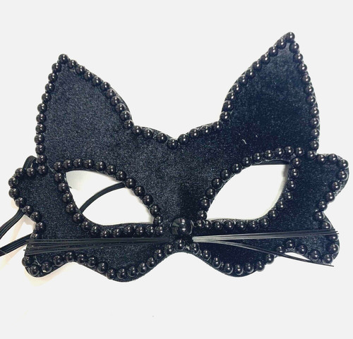 Black cat mask with whiskers - mask,