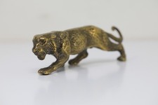 Cast Iron Bronze Wild Cat Figurine Length 15 cm Weight 590 g