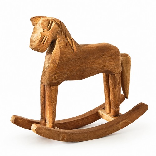 Wooden rocking horse figurine - wooden,