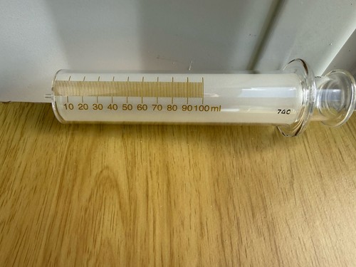 Glass gas syringe 100ml 1ml - gas, 100ml.