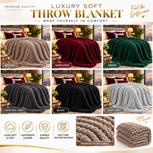 Chunky ribbed throw fluffy - ribbed,