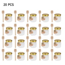 20pc 45ML Glass Mini Jam jars Airtight Preserve Honey Bottles Jar Pot With Lids