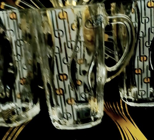 Set art deco glass mugs - 4:,