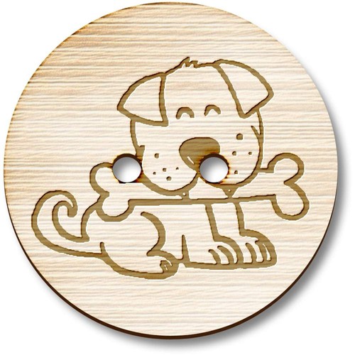 Dog with bone wooden - bone',