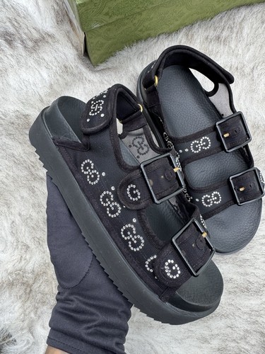 Gucci crystal sandals - gg, |