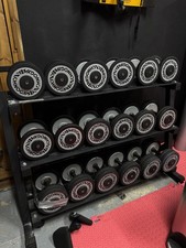 Full Set of Technogym Dumbbells and Racks– 4 kg to 40  kg (Used, Complete Set)