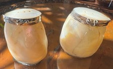 Antique Mother Of Pearl Salt And Pepper Pots