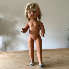 Vintage Fairground Pottery Doll 1950s Squeaks