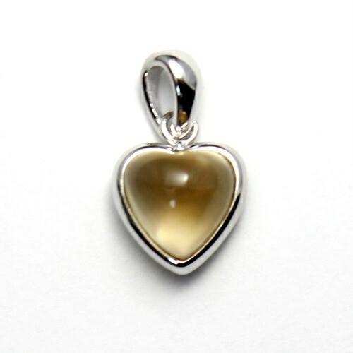 Heart shaped citrine - heart-shaped, silver