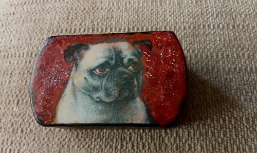 Antique paper mache snuff box - mache,