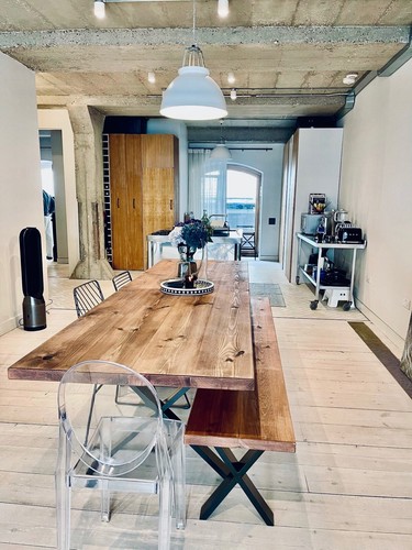 Leg dining table bench - table,