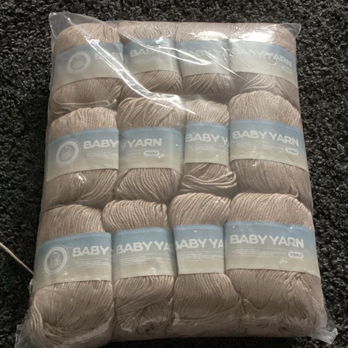 Pack x12 yarn beige - beige, wool