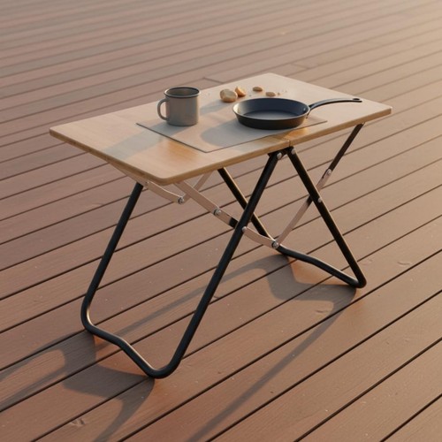 Portable bamboo folding table - bamboo,