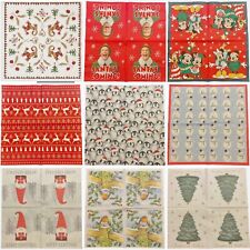 4 x Single table party paper napkins decoupage - Christmas Designs Xmas Festive