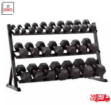 Hex Dumbbells 2.5kg-40kg Set Pair with Dumbbell Rack Stand Full Home Gym Storage