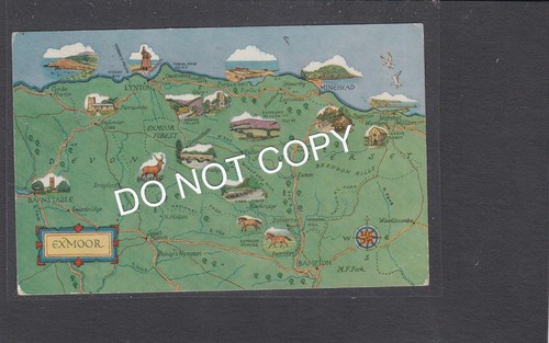 Map card exmoor devon - map, devon.