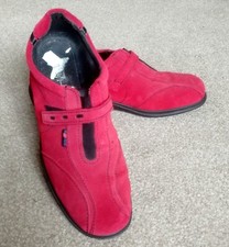 Women's Rohde Red Suede Walking Shoes UK 6.5 Elasticated With Touch Fastening