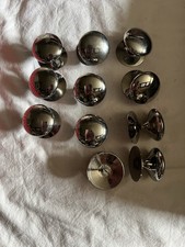 11 X Vintage Retro Chrome Silver Coloured Door,drawer,cabinet Knobs,handles