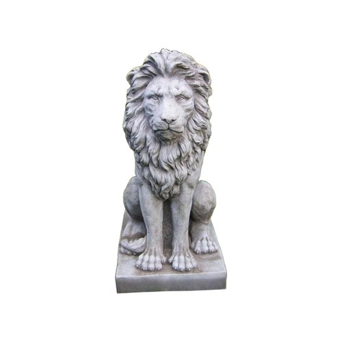 Majestic sitting lion stone - sitting,