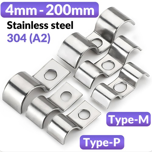Half saddle clip - half, stainless