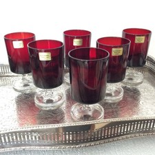 Vintage Luminarc Ruby Red Cavalier - Wine glasses x6 - France - 150ml/5oz - new