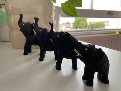 Vintage hand carved set 4 - carved,