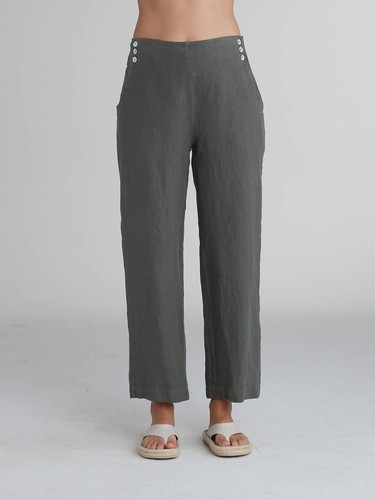 Cut loose button trouser - cut, clay