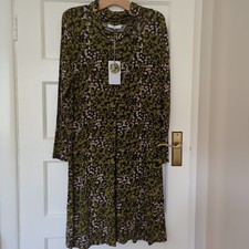 ADINI WOMENS LONG SLEEVE GREEN KYLIE VISCOSE BLEND DRESS Size SIZE S UK 12 BNWT