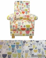 Chair Armchair Retro Fryetts Annika Fabric Adult Flowers Accent Nursery Kitchen