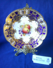 Antique Royal Worcester China Hand Painted Soup Plate Albert Shuck Dated 1930