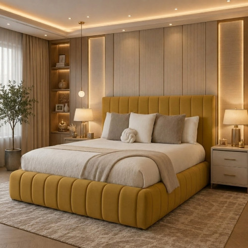 Luxury ottoman bed - ottoman, plush