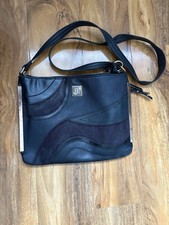 River Island Women's Handbag Crossbody One Size Black Gold Trim Faux Leather