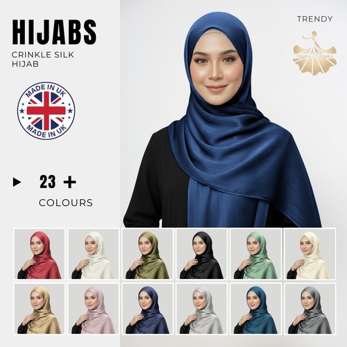 Crinkle silk hijab - crinkle, womens