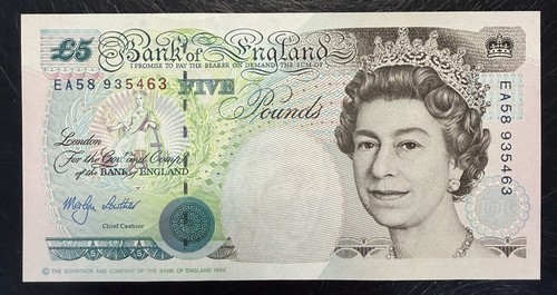 Old five pound note - old,
