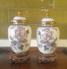 Pair of Cloisonné ginger jars