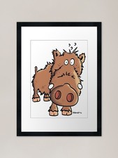Wild boar framed art - art, print