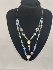 Beautiful Blue & Green Shades Tara Goddess Deity Chakras Beaded Necklace