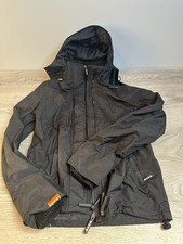 Mens Large Superdry Black Windbreaker Jacket. Exc Condition
