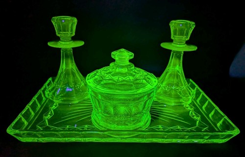 Antique green uranium - green, glass
