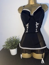 ANN SUMMER GORGEOUS BLACK NEGLIGEE/ CHEMISE SIZE 14/16