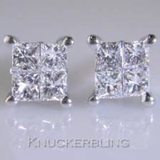 Diamond Cluster Stud Earrings