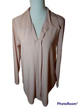 Antthony Studio Size L Pretty Pink Top With Frilled Front & Long Sleeves