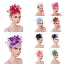 Flower Hair Clip Mesh Feather