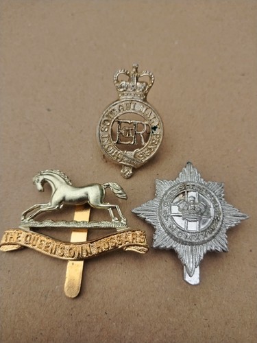 British army cap badges - british, x3